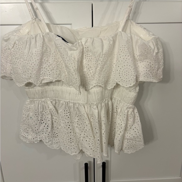 White Eyelet Ruffle Top - Picture 6 of 7